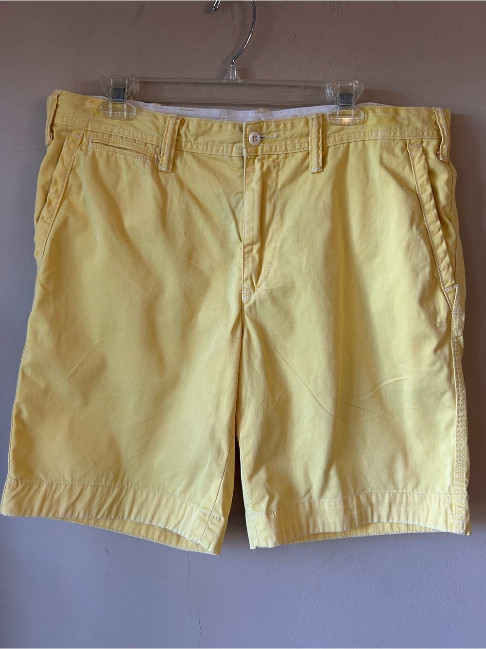 Polo by Ralph Lauren Men's Sunny Yellow Flat-Front Shorts, Military Drawstring